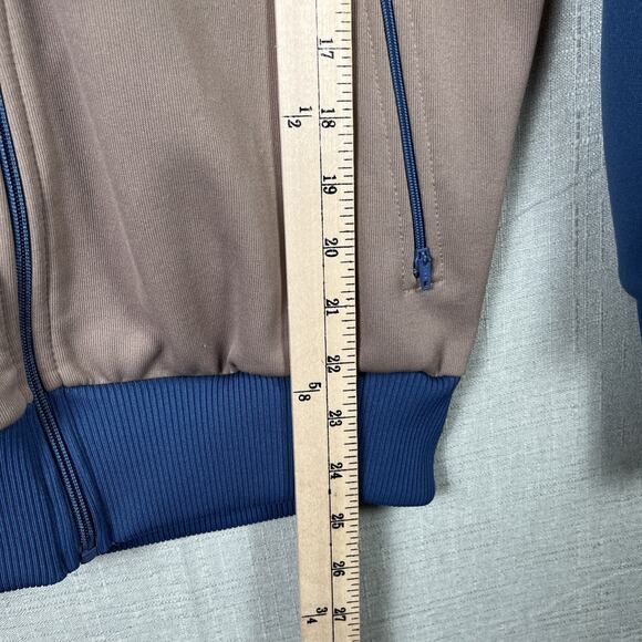 VTG Adidas Track Jacket Mens Small Blue Gray Trefoil Full Zip 80s Colorblock - Picture 6 of 10
